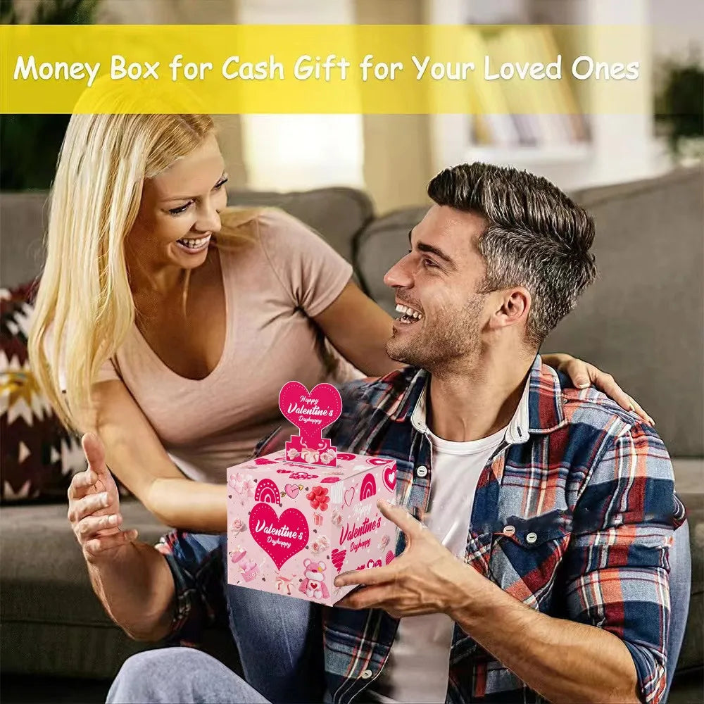 Surprise Money Draw Box Red Envelope Box Valentine's Day Gift Box Money Draw Box Red Envelope Love Money Box Best Gift for Loved