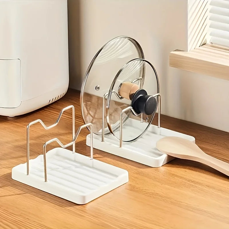 Kitchen lid rack, spatula holder, drill board, storage rack, multifunctional household countertop storage tool, vegetable board