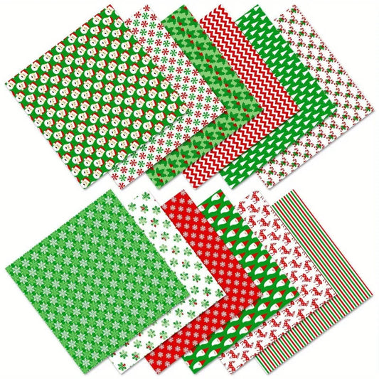 12 Sheet DIY Christmas Gift Wrapping Paper,Background Decorations Paper,DIY Photo Album,Scrapbook,Santa Claus Pattern Paper
