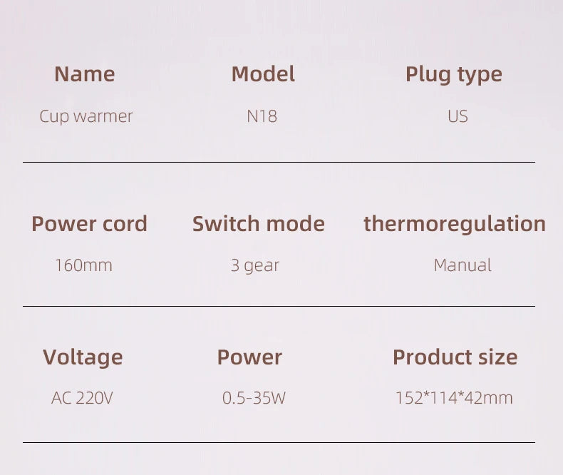 220V Cup Heater Coffee Mug Cup Mat Warmer Heating Pad for Home Office Milk Tea Coffee Heater Auto-off For Friends Gift