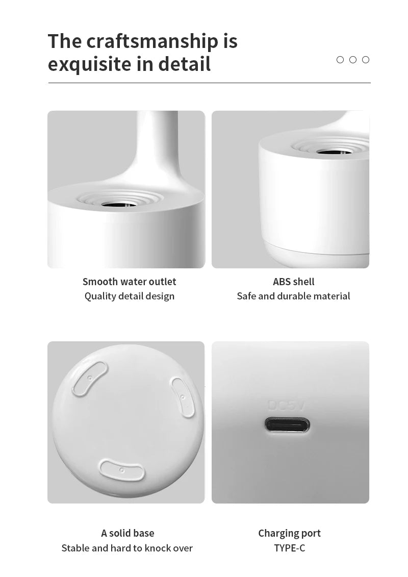 Air Humidifier Anti-Gravity Funny Water Droplets Ultrasonic Cool Mist Maker Fogger Diffuser with LED Display for Home Office