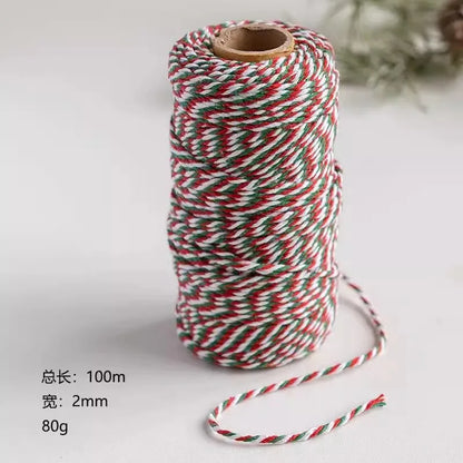 100M Christmas Wrapping String Rope Merry Christmas Decoration Xmas Gift Box Packaging Rope Navidad Natal Noel New Year 2025