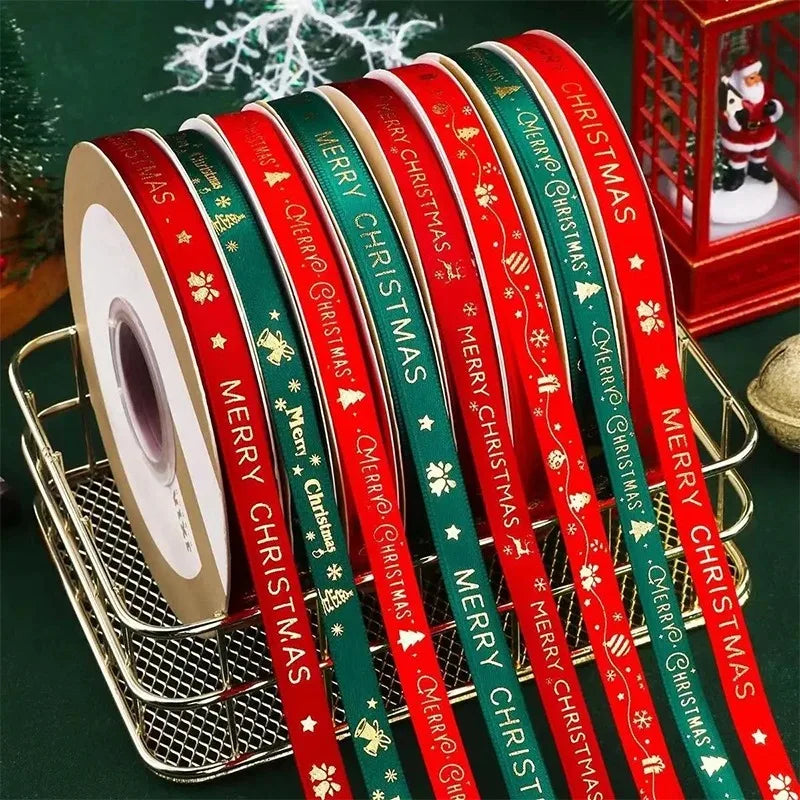 5m Christmas Decoration Christmas Tree Ribbon Pendant for Home Room Decor Gifts Packaging DIY New Year Decor Candy Box Ribbon