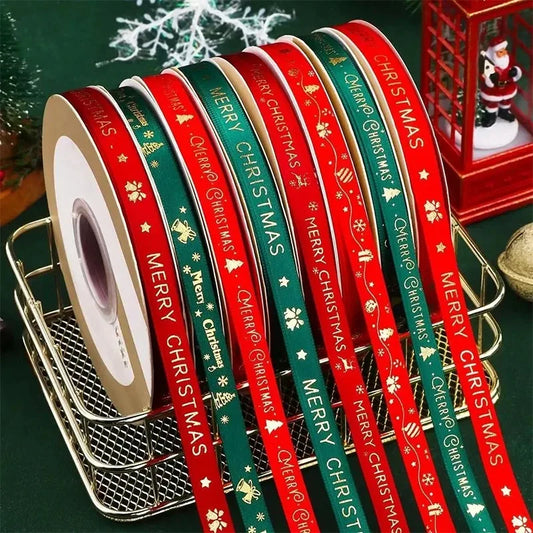5m Christmas Decoration Christmas Tree Ribbon Pendant for Home Room Decor Gifts Packaging DIY New Year Decor Candy Box Ribbon