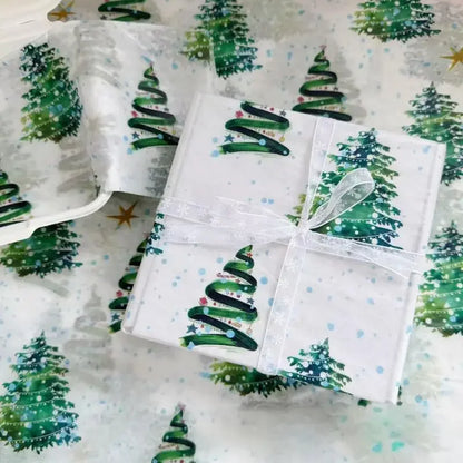 10pcs/set Christmas Tree Patterns Gift Wrapping Paper Suitable For Weddings Christmas Gifts