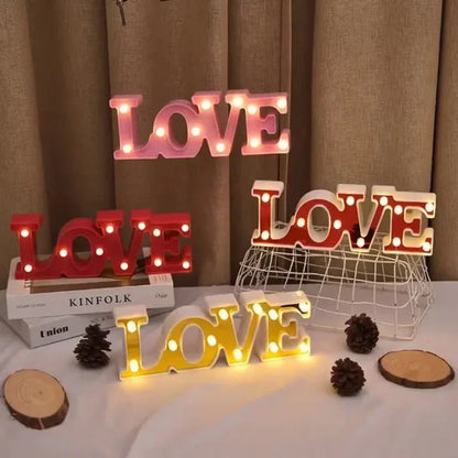 Valentines Day Love Symbol LED Glowing Sign Wedding Table Decoration Party Decor Romantic Anniversary Celebration Event Lighting