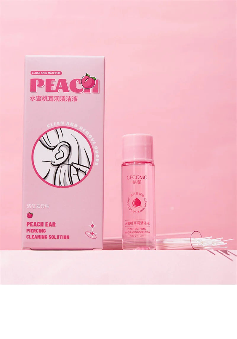 15/25ml Ear Hole Cleaning Solution Set Safe health Mint Flavour Inflamed Blockage Care Cleaner Disposable Piercing Cleaning Line