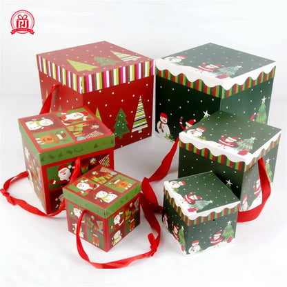Christmas Gifts Boxes Present Decoration Chocolate Candy Cookie Packaging For Indoor Holiday Party Decor Navidad New Year