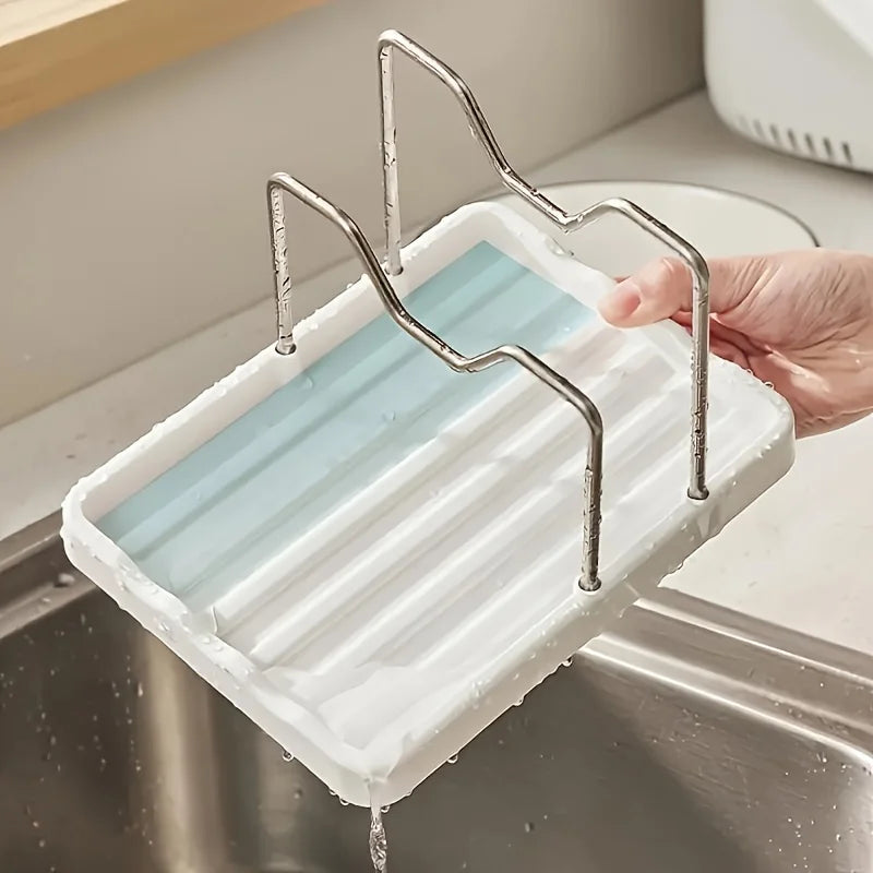 Kitchen lid rack, spatula holder, drill board, storage rack, multifunctional household countertop storage tool, vegetable board