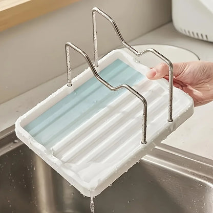 Kitchen lid rack, spatula holder, drill board, storage rack, multifunctional household countertop storage tool, vegetable board