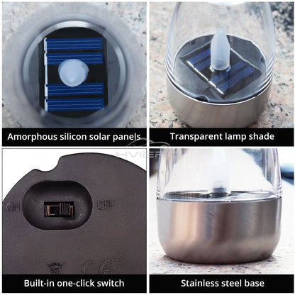 LED Solar Candles Light Flameless Rechargeable Night Light For Garden Decor Outdoor Wedding Party Waterproof Atmosphere Lamp