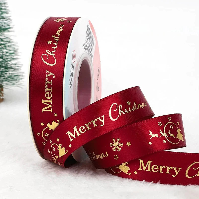 5m Christmas Decoration Christmas Tree Ribbon Pendant for Home Room Decor Gifts Packaging DIY New Year Decor Candy Box Ribbon