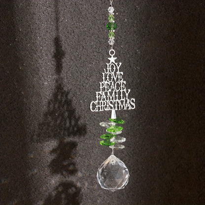 Christmas Tree Hanging Ornament Metal Christmas Pendant for Living Room Home DIY Decorations Crystal Catcher Drop Ornaments