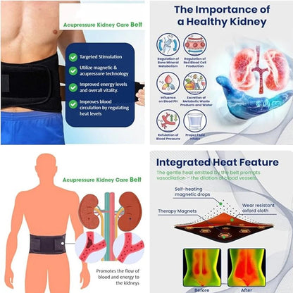 Thermal Magnetic Kidney Belt, Tourmaline Self-Heating Waist Brace - Pain Relief for Sciatica & Lower Back, Improve Kidney Health