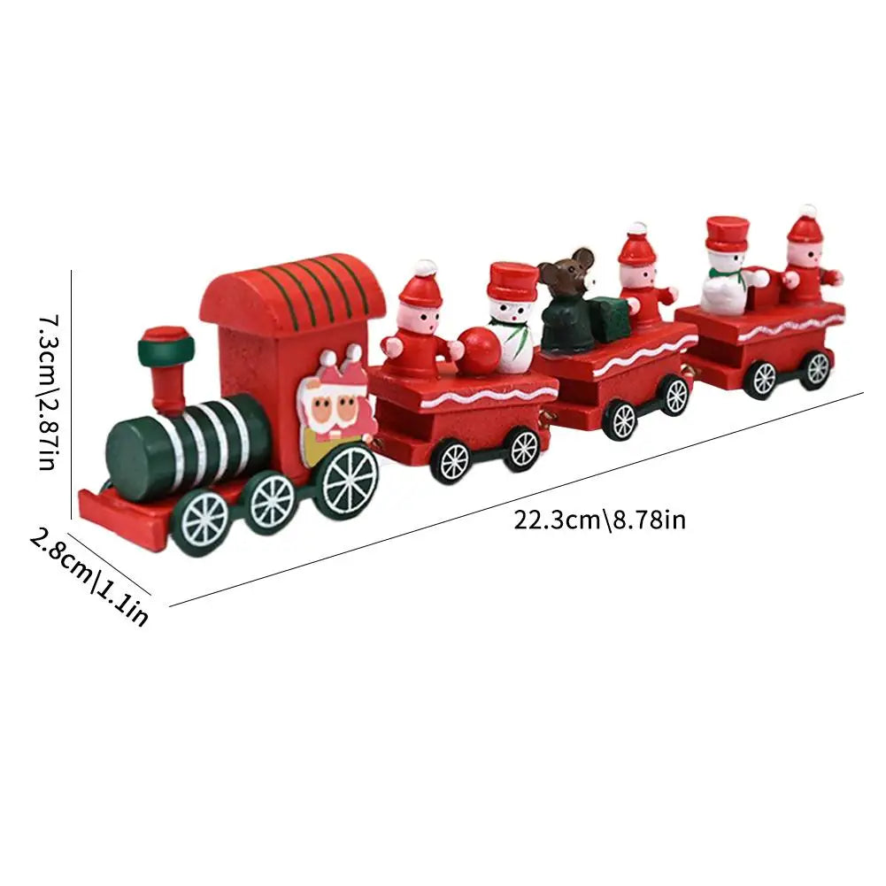 Christmas Wooden Train Merry Christmas Decorations For Home Cristmas Party Ornament Xmas Navidad Noel Gifts Happy New Year
