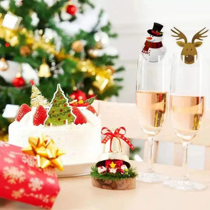 10 Popular Christmas Decorations, Christmas Tree, Snowman, Santa Hat, Santa Table, Wine Glass, Drink Cup Card, Party Decoration