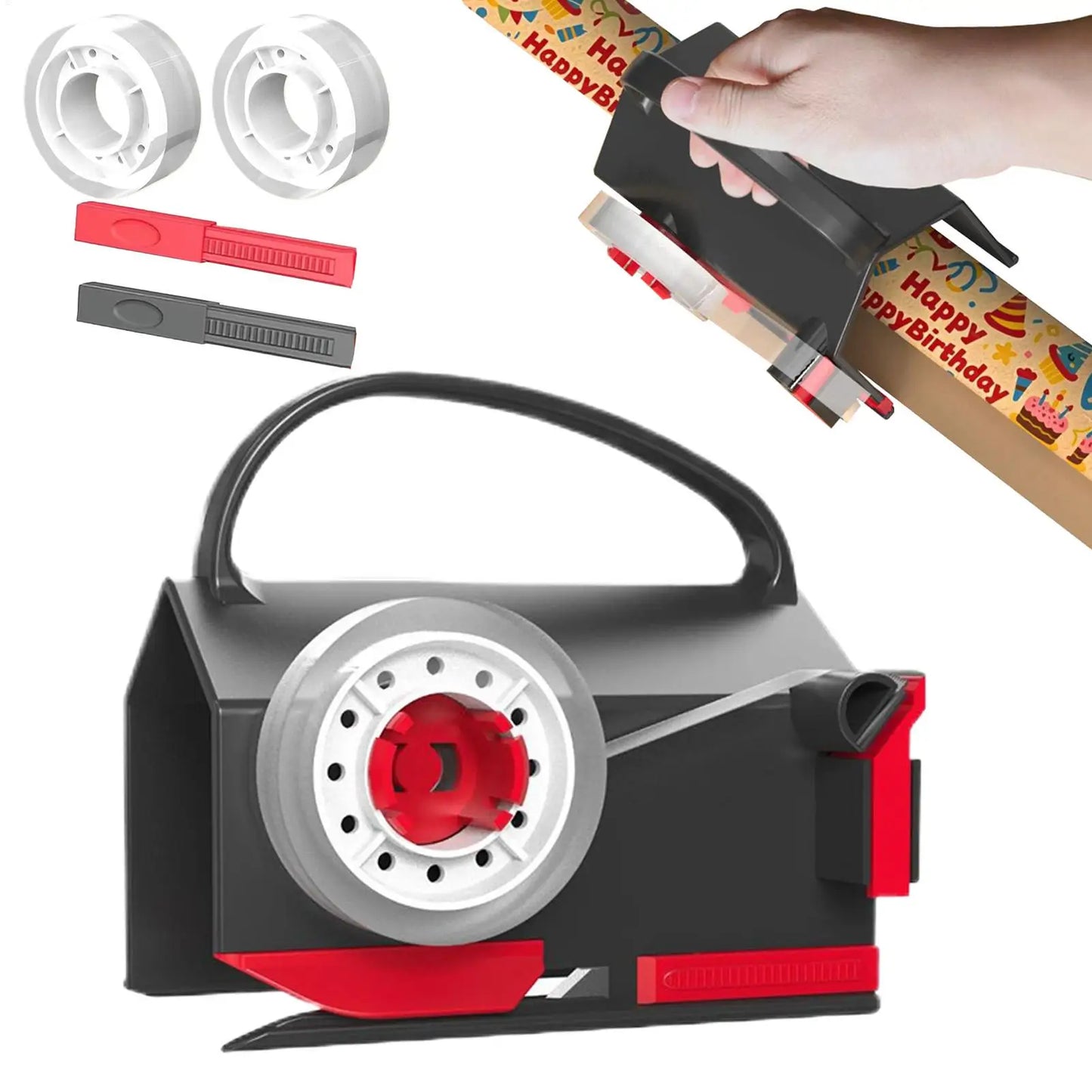 Paper Roll Cutter Roll Paper Cutter with Handle Christmas Wrapping Gadget for Student Teacher Sticker Wrapping Gadget