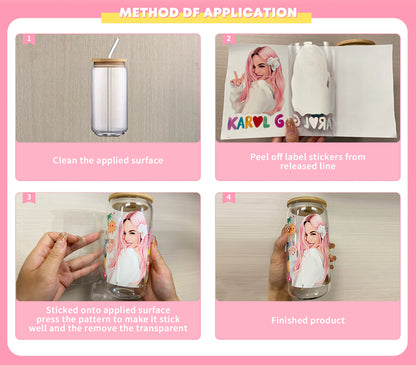 Christmas Design 3D UV DTF Wraps Stickers Cute Wraps .For 16 OZ Glass Libbey Selfadhesive Washable DIY Custom Cups Wrap Stickers