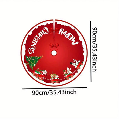 Cartoon Christmas Tree Skirt Decoration Lightweight Cute Suitable As Decoration Prop for Christmas and New Year Parties