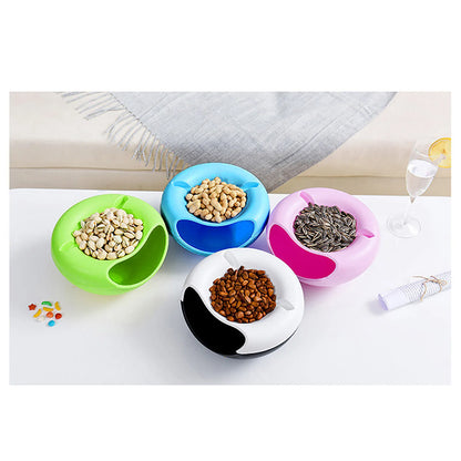 Snacks Bowl Creative Bowl Double Layer Dry Fruit Containers Snack Storage Box Sunflower Seed Nut Bowl With Shell Storage
