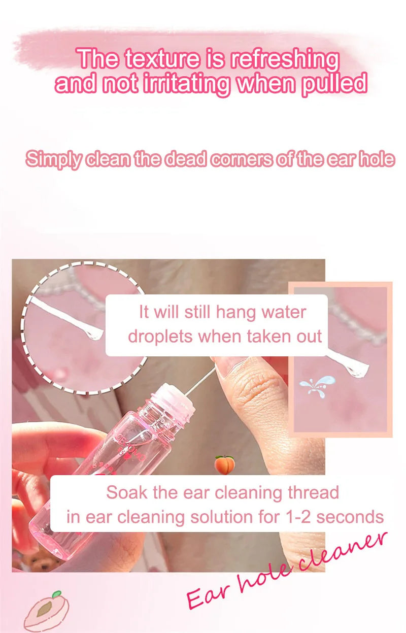 15/25ml Ear Hole Cleaning Solution Set Safe health Mint Flavour Inflamed Blockage Care Cleaner Disposable Piercing Cleaning Line