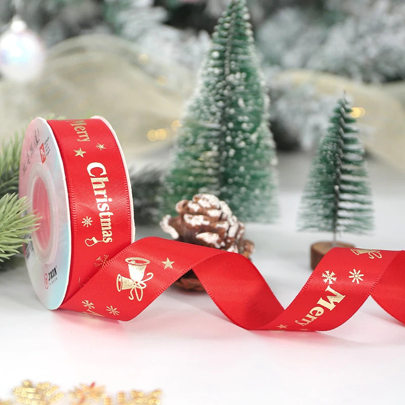 5m Christmas Decoration Christmas Tree Ribbon Pendant for Home Room Decor Gifts Packaging DIY New Year Decor Candy Box Ribbon