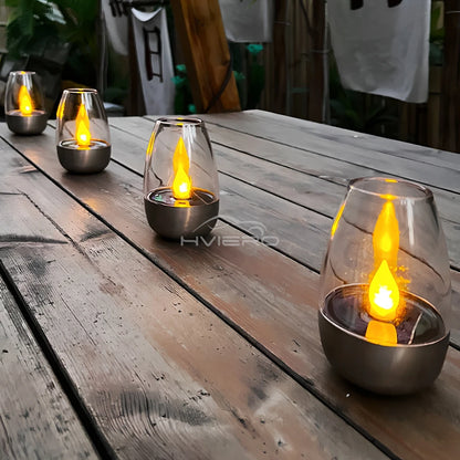 LED Solar Candles Light Flameless Rechargeable Night Light For Garden Decor Outdoor Wedding Party Waterproof Atmosphere Lamp