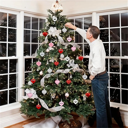 12pcs Pink Christmas Ball Ornaments Shatterproof Xmas Ball Decorations Set for Christmas Tree Home Office Decor Gift