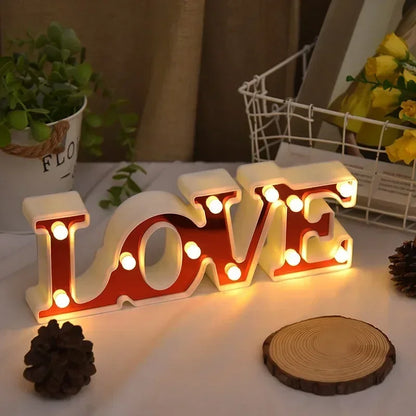 Valentines Day Love Symbol LED Glowing Sign Wedding Table Decoration Party Decor Romantic Anniversary Celebration Event Lighting