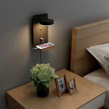 LED Wall Light Interior  Mobile Phone Charging USB Wall Lamps With Switch Bedroom Bedside Reading Lights Decoration Living Room