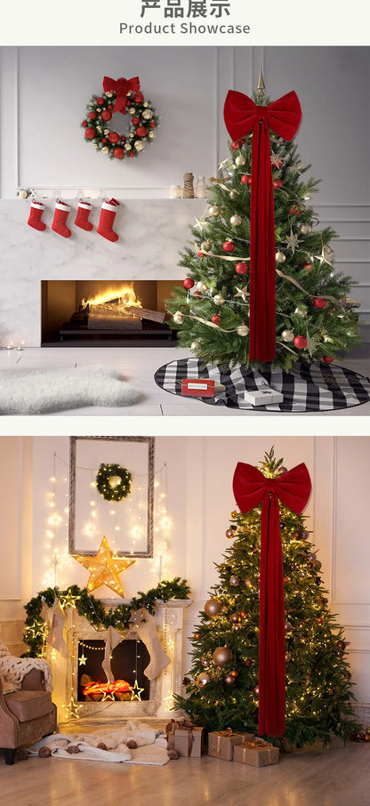 Large Velvet Bow Red Christmas Bowknot Christmas Tree Decorations Pendant Party Home Hotel Layout Window Shopping Mall Display