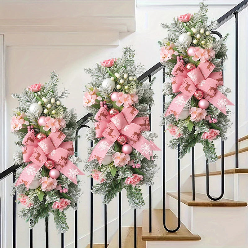 Christmas Staircase Decoration Wreath Party Gift Christmas Home Furnishing Decoration Prop Evening Party Dress Up Prop
