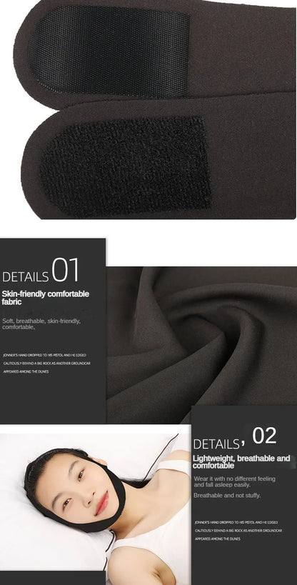 1pc Anti Snore Stop Snoring Chin Strap Belt Anti Apnea Jaw Solution Support Woman Man Health Sleeping Personal Health Care Tools