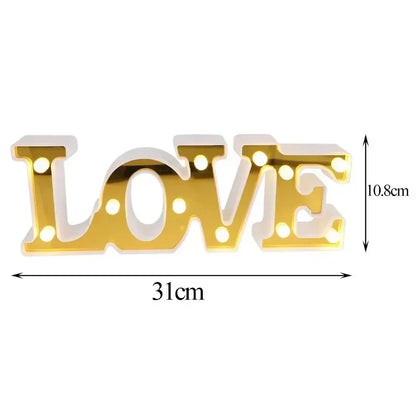 Valentines Day Love Symbol LED Glowing Sign Wedding Table Decoration Party Decor Romantic Anniversary Celebration Event Lighting