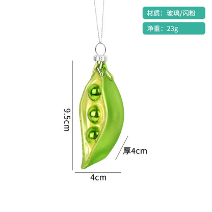 Christmas Decorations Accessories Glass Painted Fruits Vegetables Bottles Cake Christmas Tree Ornaments Hanging Pendant Gifts