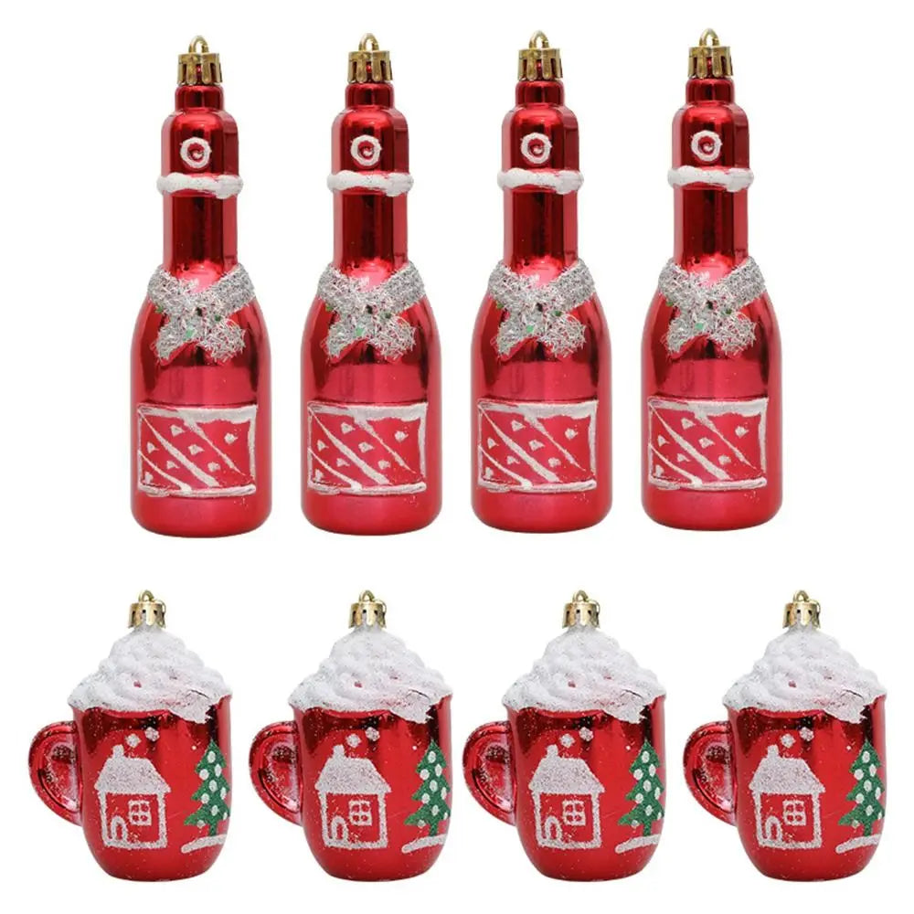 Red Christmas Hanging Decoration Electroplated Pinecone Acorn Owl Xmas Ornament Ball Festival Shopwindow Christmas Tree Ornament