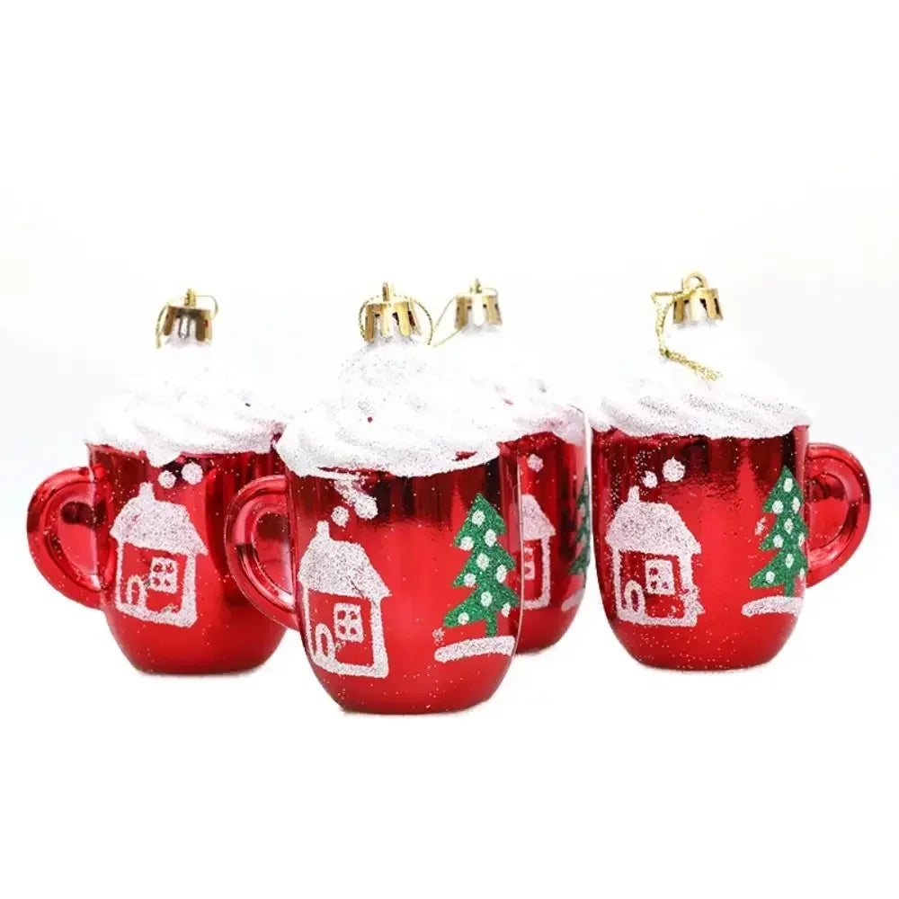 Red Christmas Hanging Decoration Electroplated Pinecone Acorn Owl Xmas Ornament Ball Festival Shopwindow Christmas Tree Ornament