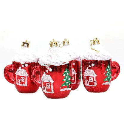 Red Christmas Hanging Decoration Electroplated Pinecone Acorn Owl Xmas Ornament Ball Festival Shopwindow Christmas Tree Ornament