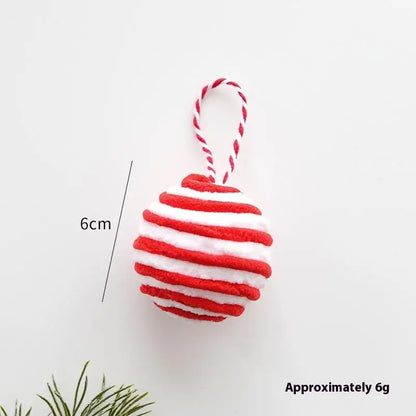 Christmas Ornaments Red And White Velvet Decorations Christmas Balls Canes Candies Christmas Trees Decorative Pendants INS Ornam