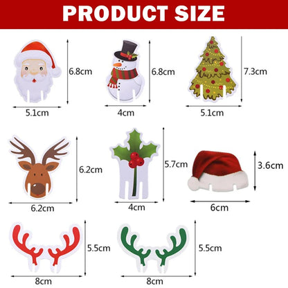 10 Popular Christmas Decorations, Christmas Tree, Snowman, Santa Hat, Santa Table, Wine Glass, Drink Cup Card, Party Decoration