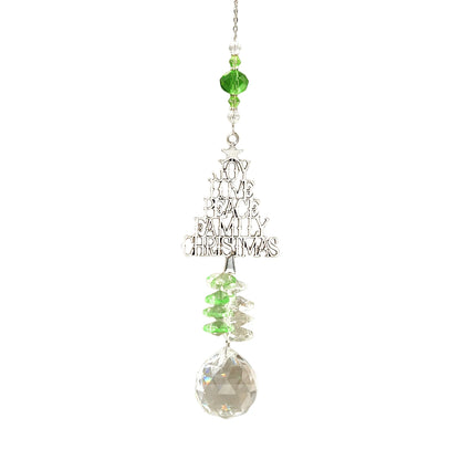 Christmas Tree Hanging Ornament Metal Christmas Pendant for Living Room Home DIY Decorations Crystal Catcher Drop Ornaments