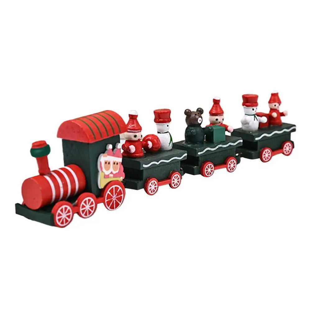 Christmas Wooden Train Merry Christmas Decorations For Home Cristmas Party Ornament Xmas Navidad Noel Gifts Happy New Year