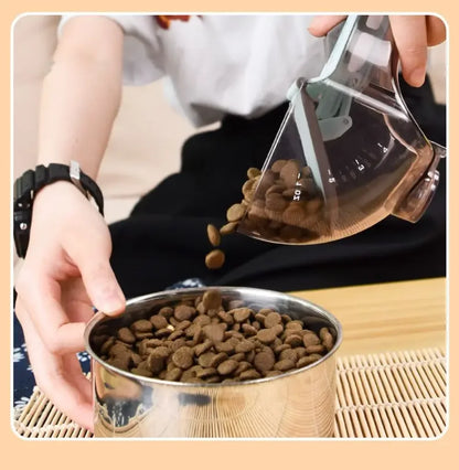 Dog Food Scoop with Measuring Scale, 1/2 Cup Adjustable Pet Food Measuring Cup for Dog Cat, Easy to Clean, Multi-use