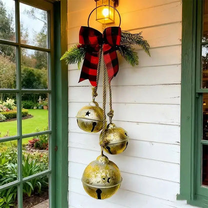 Christmas Decorations Three Bell Golden Bell Pendant Christmas Tree Door Decoration Holiday Home Decoration Gift