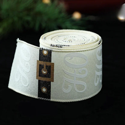 Christmas Ribbon Classic Wrapping Christmas Tree Ribbon Wreath Bows DIY Fabric Swirl Ribbon Burlap Xmas Gift Decoration