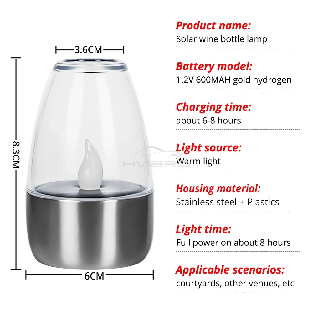 LED Solar Candles Light Flameless Rechargeable Night Light For Garden Decor Outdoor Wedding Party Waterproof Atmosphere Lamp