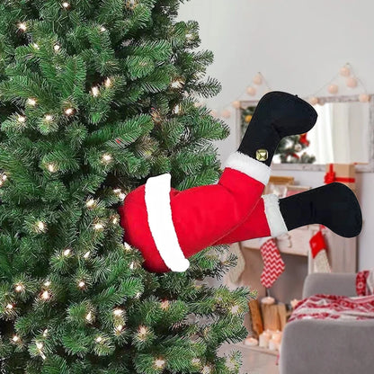 Christmas Santa/Elf Leg Plush Xmas Tree Decoration Props Santa Claus Green Artificial Leg Children's Toy Christmas Home Decor