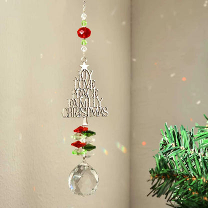 Christmas Tree Hanging Ornament Metal Christmas Pendant for Living Room Home DIY Decorations Crystal Catcher Drop Ornaments
