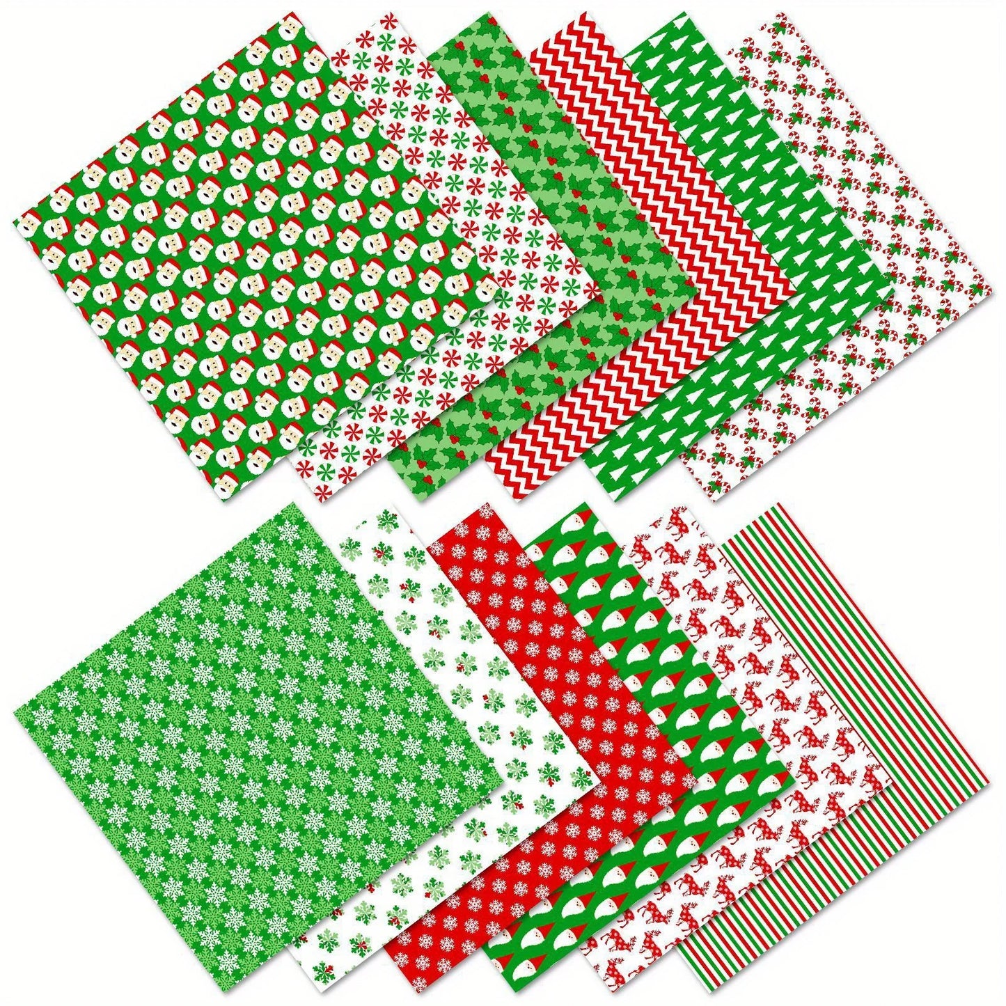 12 Sheet DIY Christmas Gift Wrapping Paper,Background Decorations Paper,DIY Photo Album,Scrapbook,Santa Claus Pattern Paper