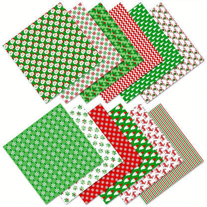 12 Sheet DIY Christmas Gift Wrapping Paper,Background Decorations Paper,DIY Photo Album,Scrapbook,Santa Claus Pattern Paper